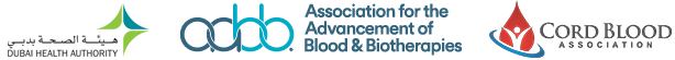 Dubai Health Authority, AABB and Cord Blood Association logos